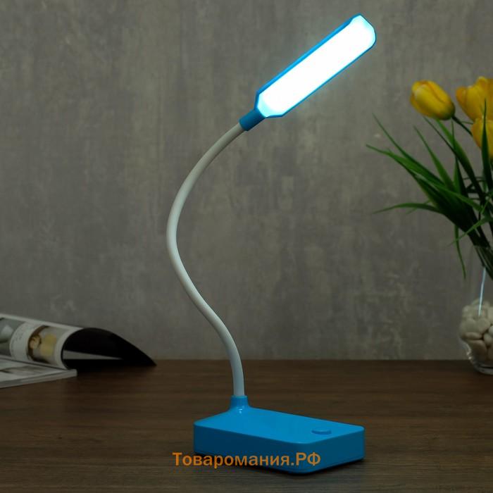 Лампа настольная 79955/1 LED 2Вт USB батарейки 3АА синий 10х7х37 см RISALUX