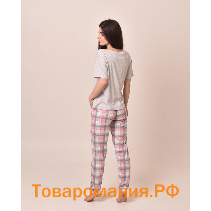Комплект «Стрит» женский (футболка, брюки) цвет серый, размер 46