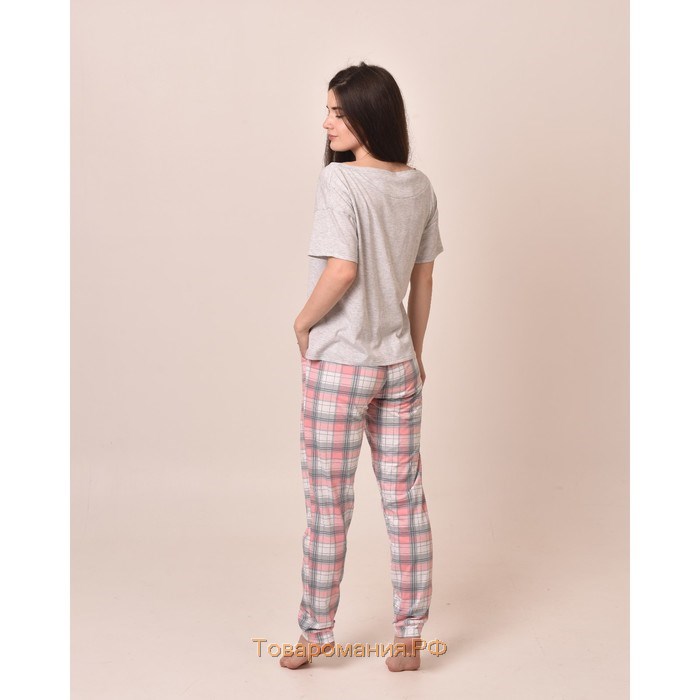 Комплект «Стрит» женский (футболка, брюки) цвет серый, размер 48