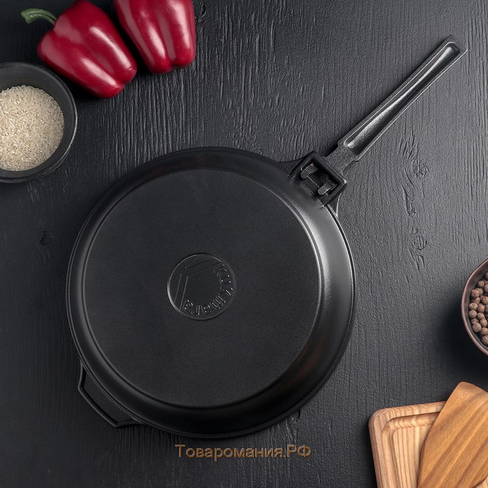 Сковорода-сотейник 26×7,5см с декоративным покрытием, цвет чёрный