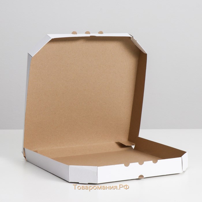 Коробка для пиццы, белая, 30 х 30 х 3,5 см