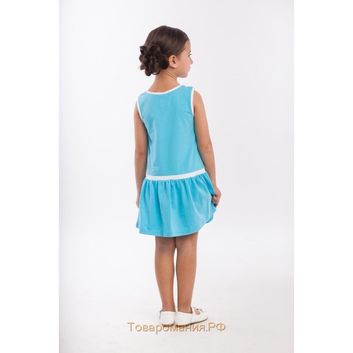 Платье для девочки, рост 116 см, цвет бирюзовый