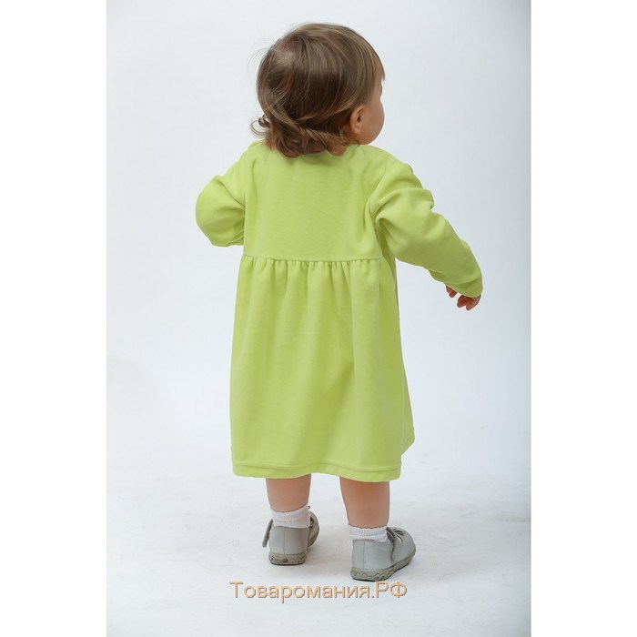 Платье трикотажное для девочки, рост 68 см, цвет салатовый