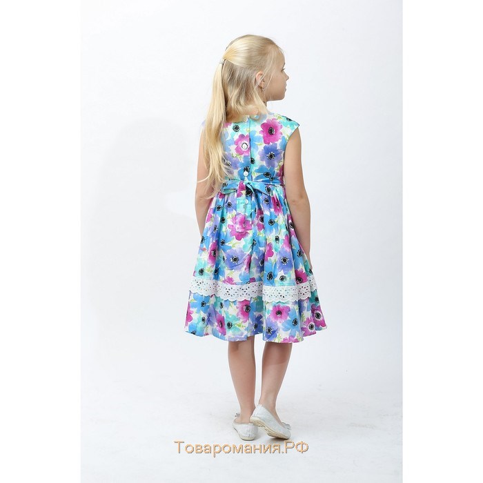 Платье для девочки, рост 98 см, цвет голубой
