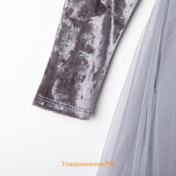 Платье нарядное детское KAFTAN, рост 98-104 см (30), серый