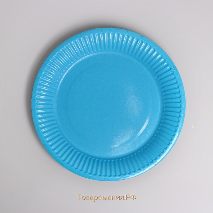 Набор бумажной посуды «Небесный голубой», 6 стаканов, 6 тарелок, 20 салфеток, скатерть