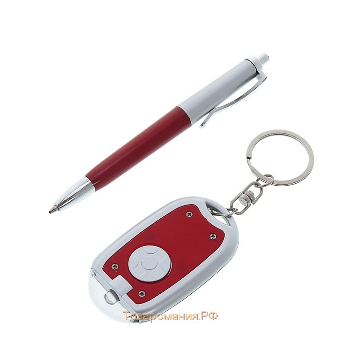 Набор подарочный 2в1 (ручка, фонарик красный)
