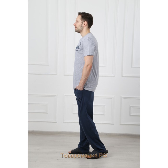 Костюм мужской (футболка, брюки) «Эрик», цвет серый, размер 58