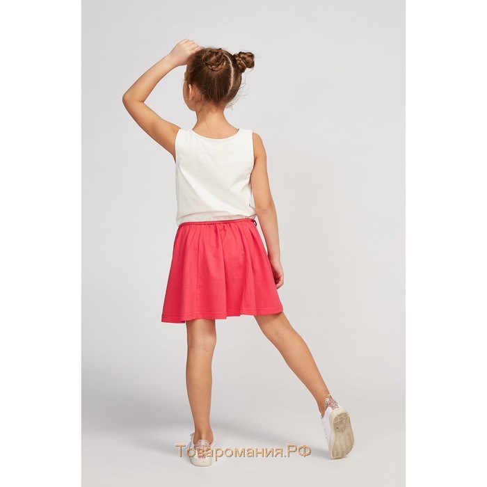 Платье для девочки, цвет белый/розовый, рост 98 см