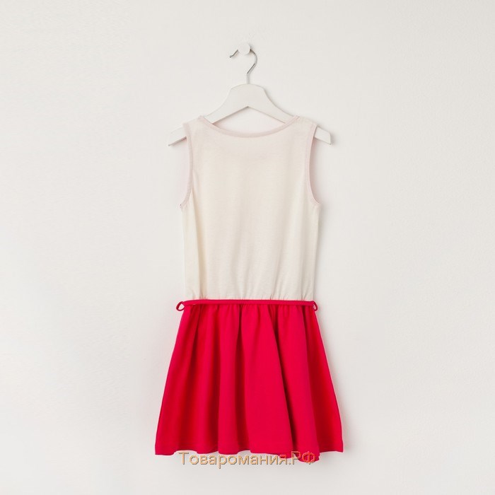 Платье для девочки, цвет белый/розовый, рост 98 см