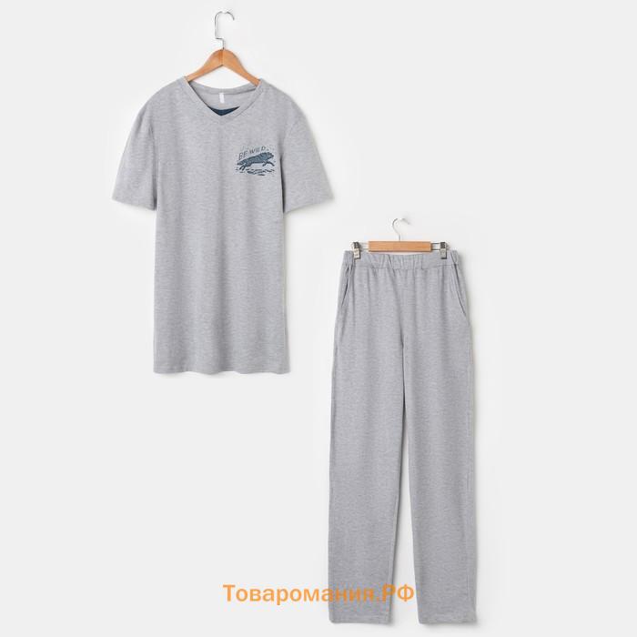 Костюм мужской (футболка, брюки) «Эрик», цвет серый, размер 60