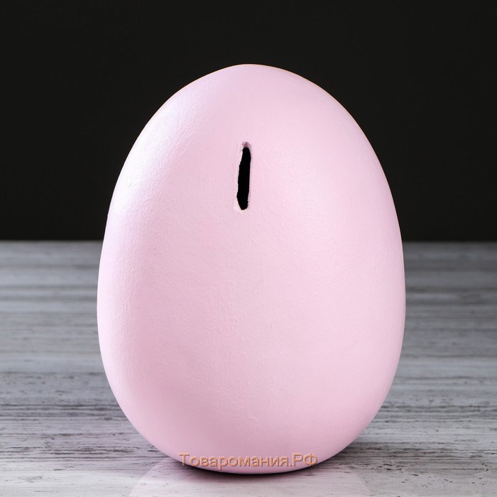 Копилка "Яйцо", глянец, розовый цвет, 17 см