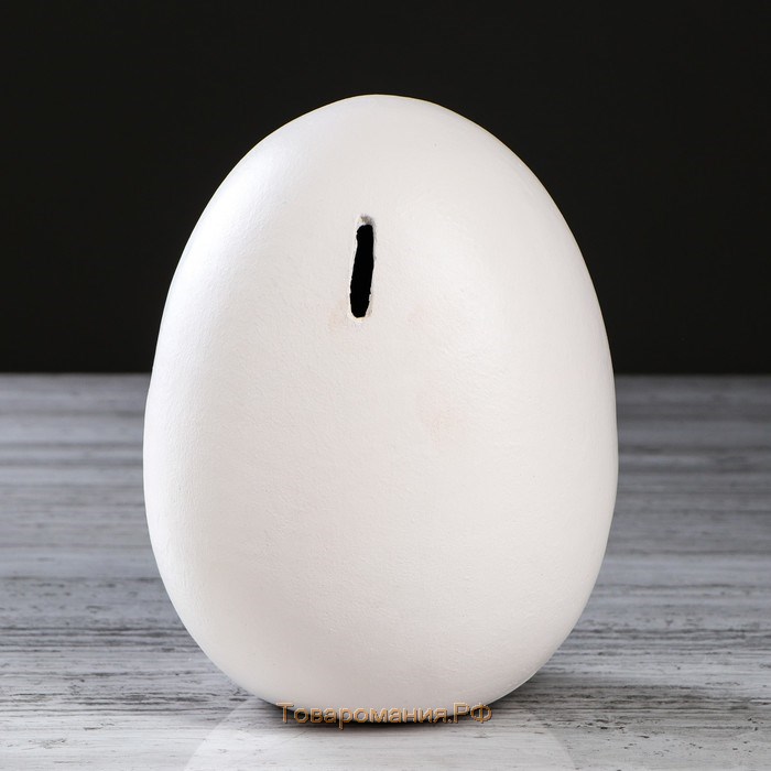 Копилка "Яйцо", глянец, бежевый цвет, 17 см