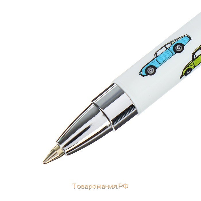 Ручка шариковая HappyWrite «Разноцветные автомобили», узел 0.5 мм, стержень синий