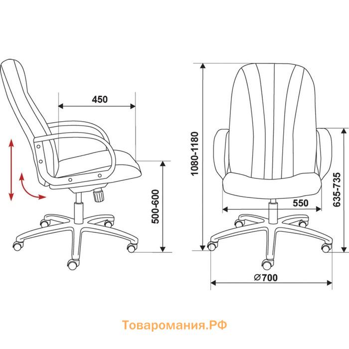 Кресло руководителя  T-898/#B черный,  искусственная кожа