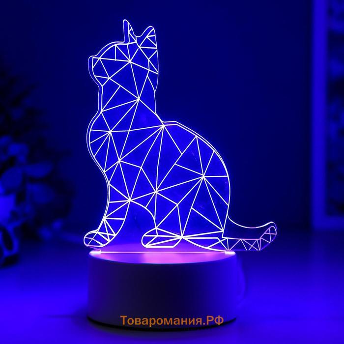 Светильник «Кот сидя» LED RGB от сети