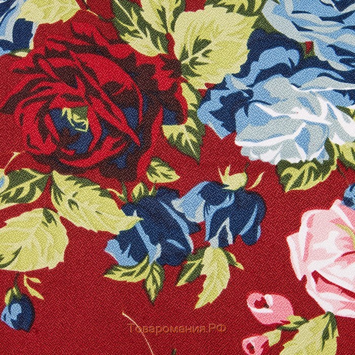 Палантин женский, цвет бордовый/принт цветы, размер 90х180