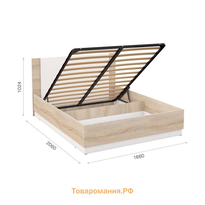 Кровать «Аврора» с ПМ, 1600х2000, цвет сонома / белый