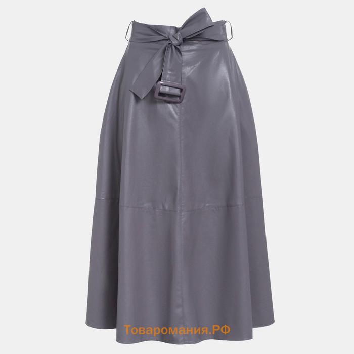 Юбка женская MINAKU: Leather look, цвет серый, размер 44