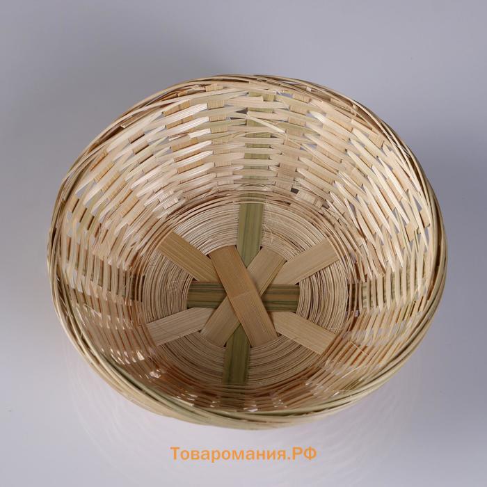 Плошка плетеная, бамбук, D19xH5 см, натуральный