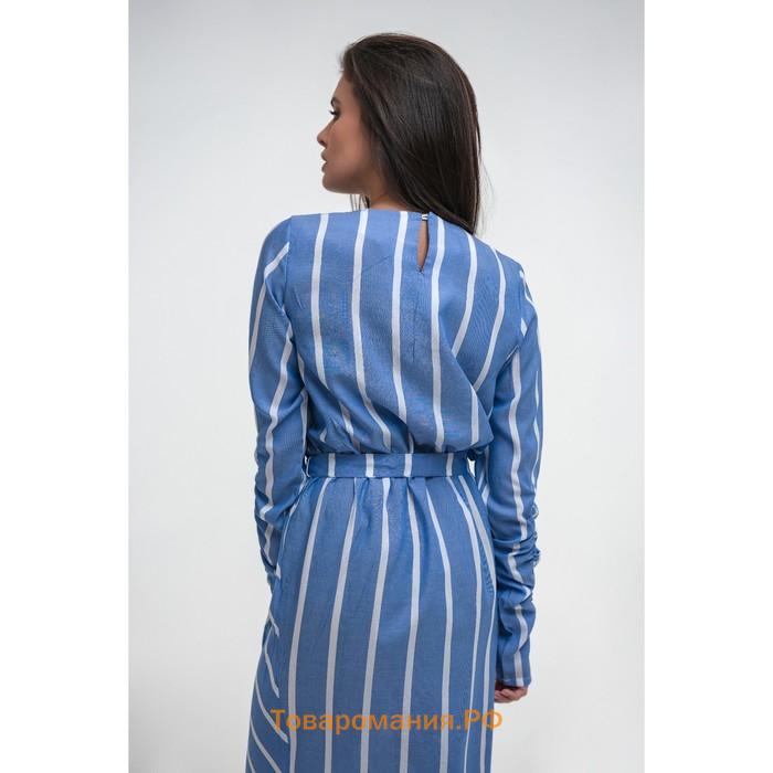 Платье женское MISTмиди на запахе, р-р 48-50, синий