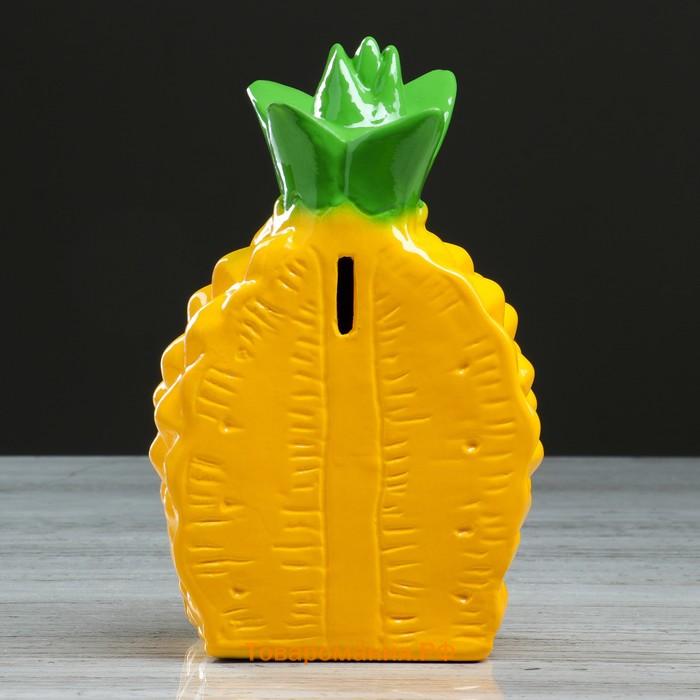 Копилка "Долька ананаса", глянец, жёлтый цвет, 19 см