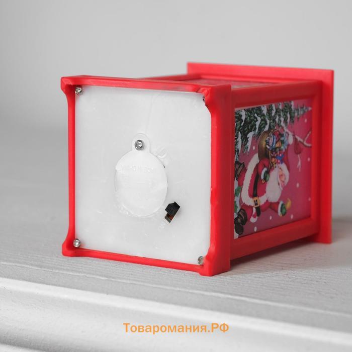 Светодиодная фигура «Фонарь с Дедом Морозом» 6 × 13 × 6 см, пластик, батарейки AG13х3, свечение тёплое белое