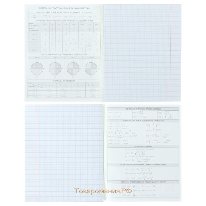 Тетрадь предметная «Арт», 40 листов в клетку "Алгебра" со справочным материалом, обложка мелованный картон, ВД-лак