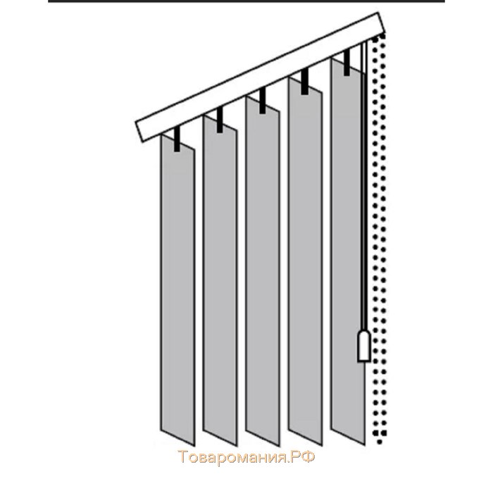 Комплект ламелей для вертикальных жалюзи «Палома», 5 шт, 180 см, цвет белый