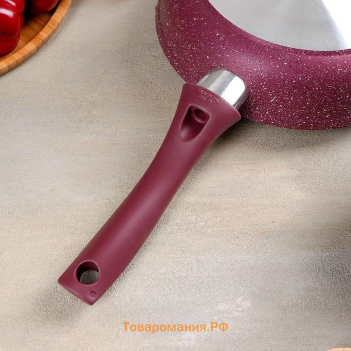 Сковорода Trendy style, d=22 см, пластиковая ручка, антипригарное покрытие, цвет фиолетовый
