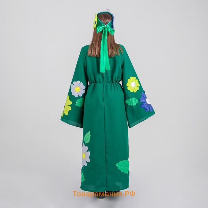 Карнавальный костюм «Полянка», платье, головной убор, р. 46-48