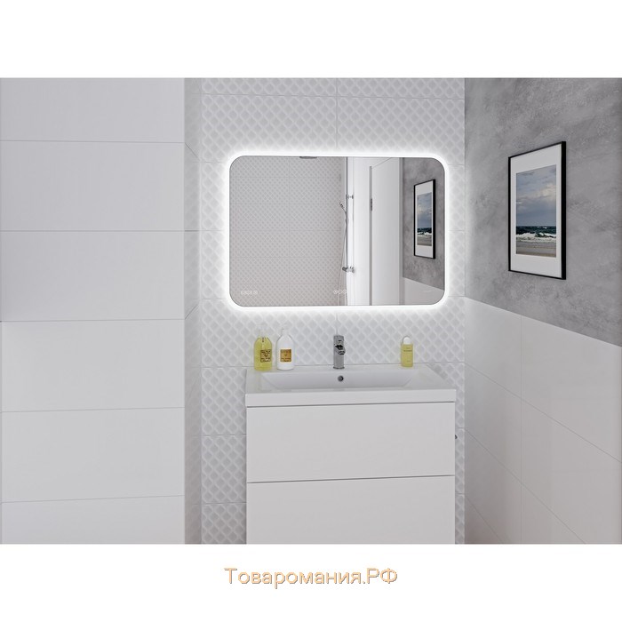 Зеркало Cersanit LED 070 Design Pro, с подсветкой, сенсор, антизапотевание, размер 100х70 см