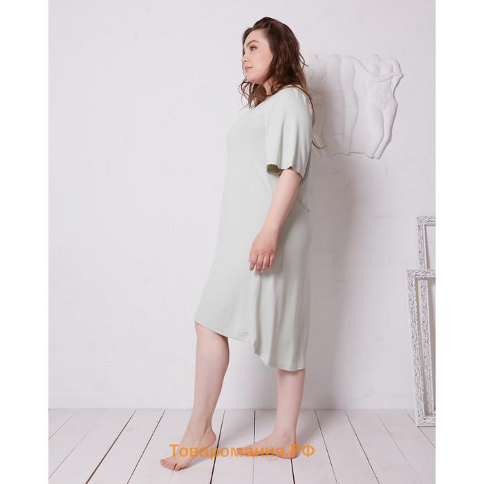 Сорочка (платье) женская с V-образным вырезом MINAKU: Mint & Chocolate цвет олива, р-р 54
