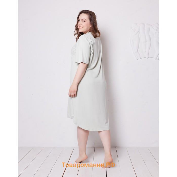 Сорочка (платье) женская с V-образным вырезом MINAKU: Mint & Chocolate цвет олива, р-р 54