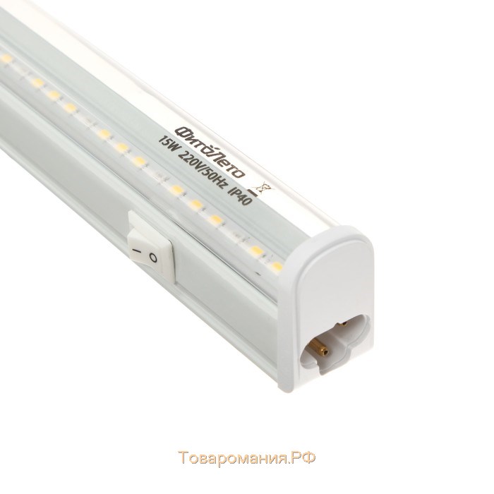Фитосветильник светодиодный Uniel, 15 Вт, 560 мм, IP40, 220 В, для фотосинтеза, с выкл.