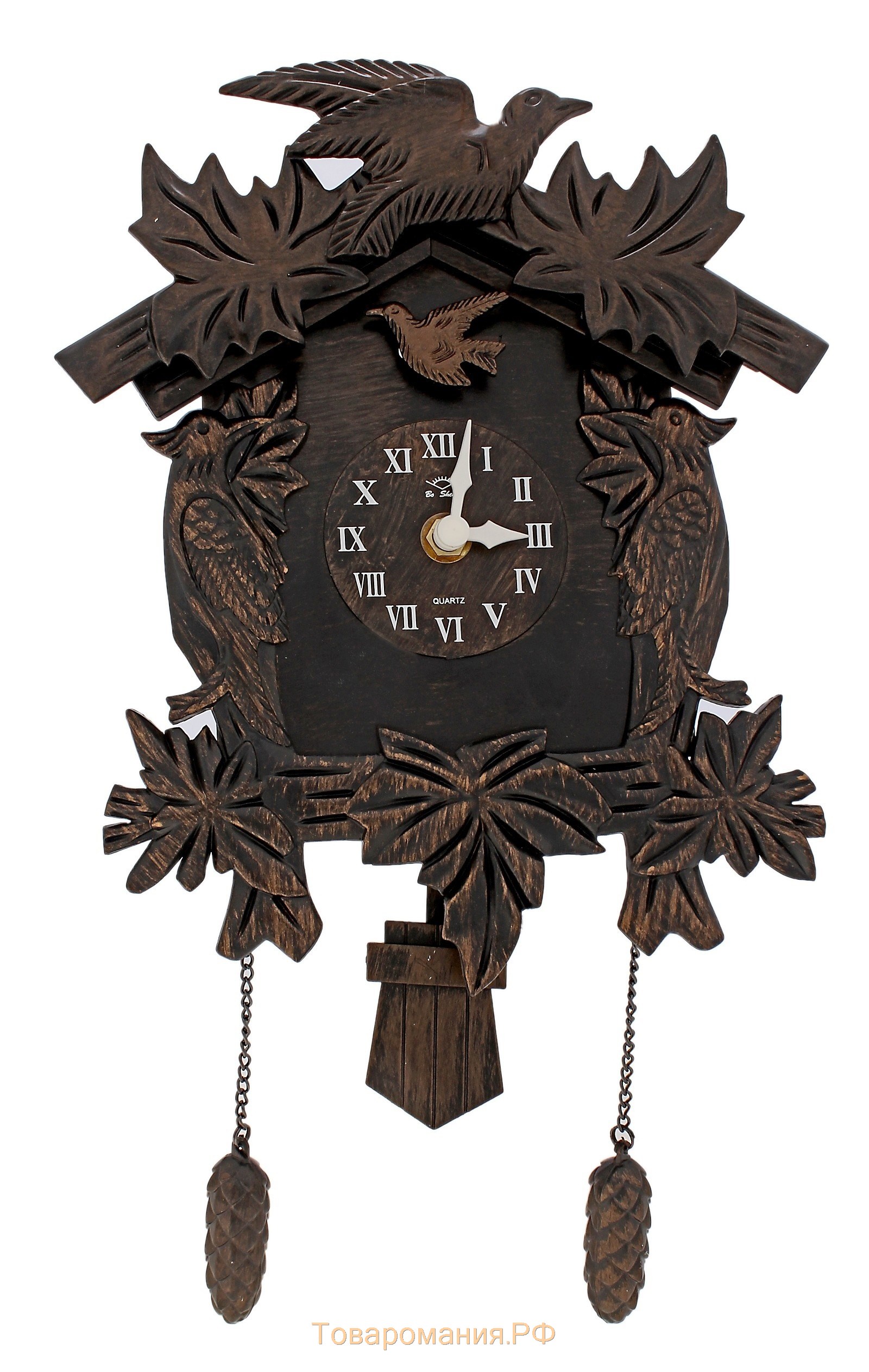Часы настенные, серия: Маятник, с кукушкой "Лесные жители", 38х20 см