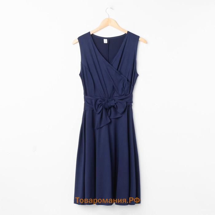 Платье женское, цвет тёмно-синий микс, размер 46