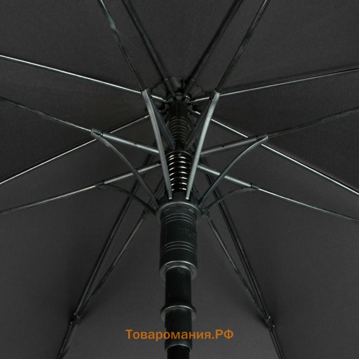 Зонт - трость полуавтоматический «Однотонный», 8 спиц, R = 60, цвет чёрный, 1934