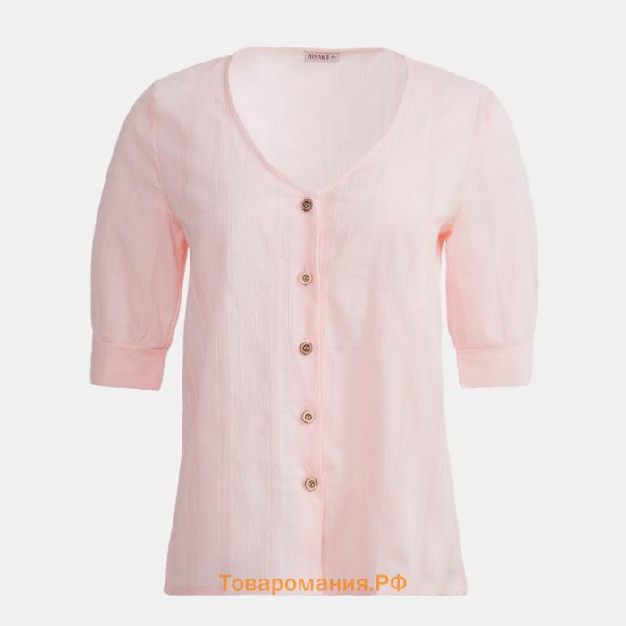 Блуза женская с V-вырезом MINAKU: Enjoy цвет розовый, р-р 42