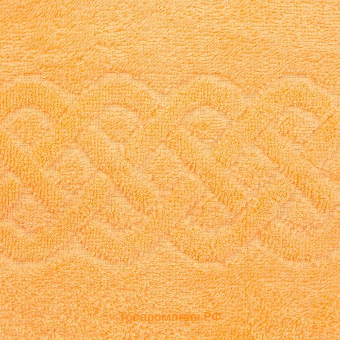 Полотенце махровое «Plait» цвет персик, 100х150