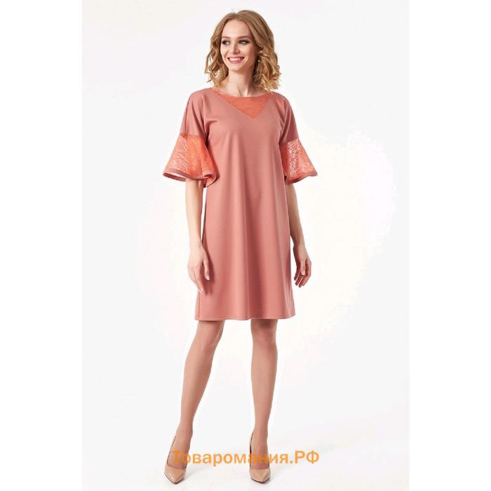 Платье женское, размер 48, цвет персиковый