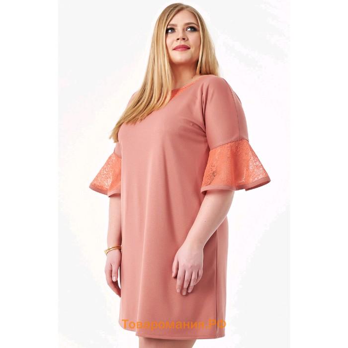 Платье женское, размер 54, цвет персиковый