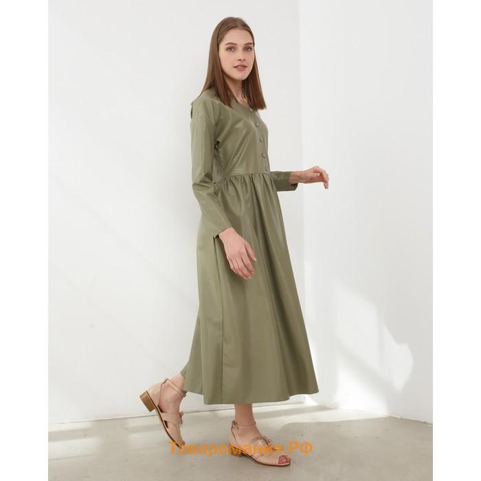 Платье женское MINAKU: Leather look цвет зелёный, р-р 48