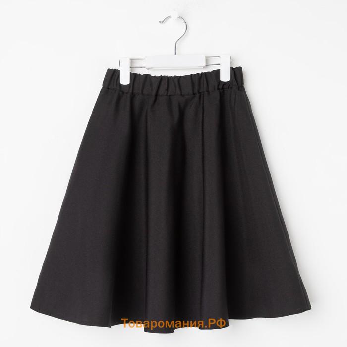 Школьная юбка для девочки, цвет чёрный, рост 146