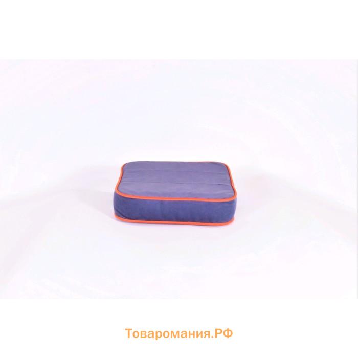 Подушка-пуф передвижной «Моби», размер 40 × 40 см, черничный/оранжевый, велюр