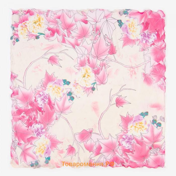 Платок женский текстильный, цвет розовый, размер 60x60