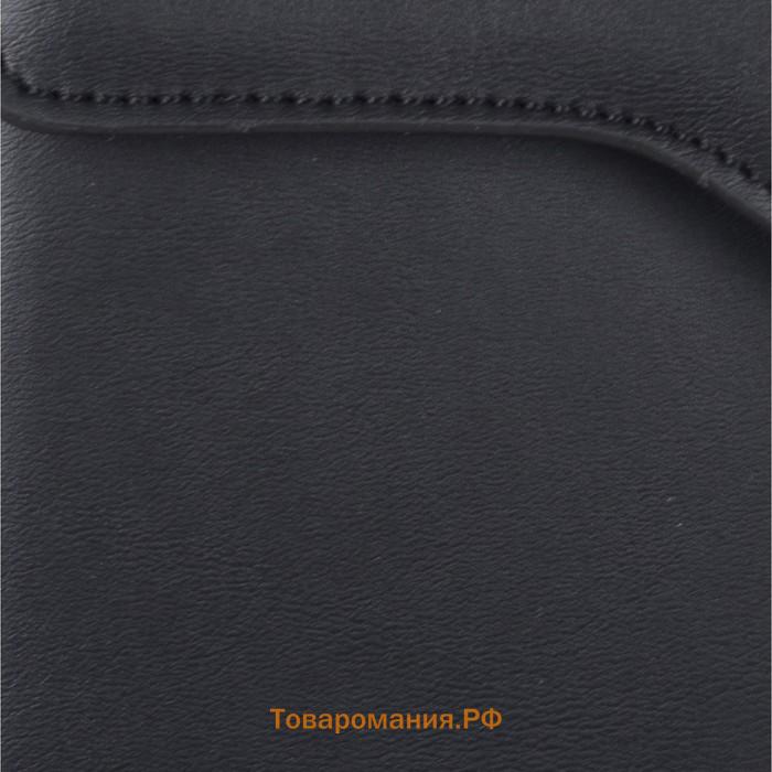 Сумка женская, 2 отдела, наружный карман, длинный ремень, цвет чёрный