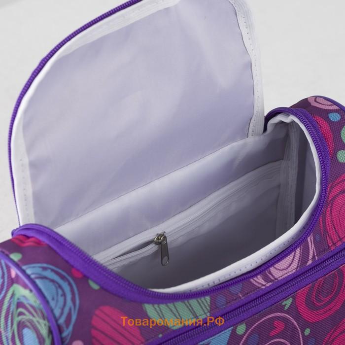 Косметичка сумочка, отдел на молнии, наружный карман, цвет сиреневый