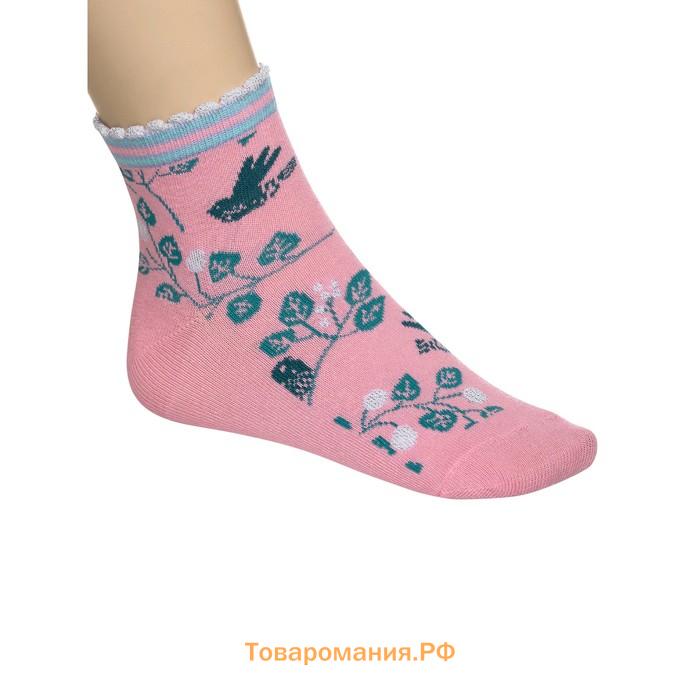 Носки для девочек, размер 18-20 см, цвет голубой, розовый, 2 пары