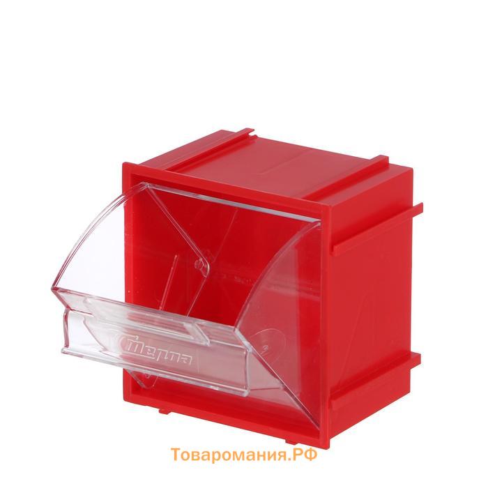 Короб откидной Стелла Single – 102 красный/прозрачный